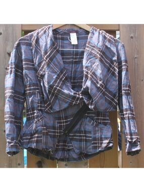 ATTRACTIVE Plaid Moto Blazer Mark. Size M Fabric Moto Jacket